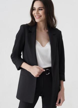 Фирменный пиджак жакет черного цвета батал