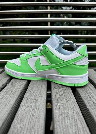 Nike sb dunk кроссовки женские салатовые5 фото