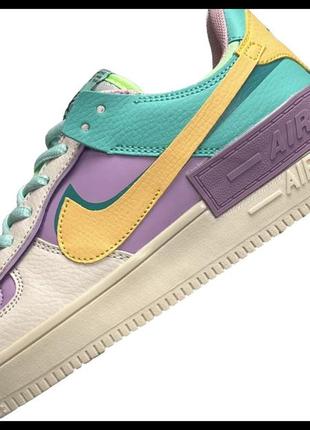 Nike air force 1 shadow turquoise yellow2 фото