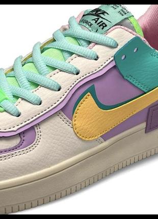 Nike air force 1 shadow turquoise yellow4 фото