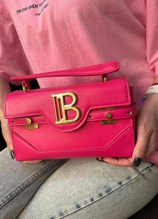 Жіноча маленька малинова сумочка клатч бокс сумка на плече в стилі бальман balmain