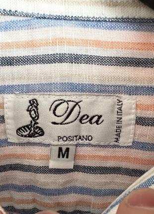 Dea positano italy оригинал мужская лёгкая летняя льняная рубашка сорочка размер m б у7 фото