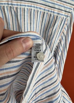 Dea positano italy оригинал мужская лёгкая летняя льняная рубашка сорочка размер m б у8 фото