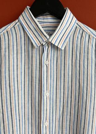 Dea positano italy оригинал мужская лёгкая летняя льняная рубашка сорочка размер m б у2 фото