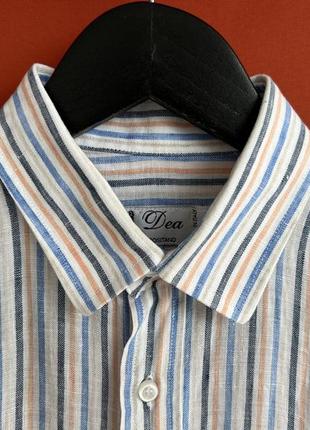 Dea positano italy оригинал мужская лёгкая летняя льняная рубашка сорочка размер m б у3 фото