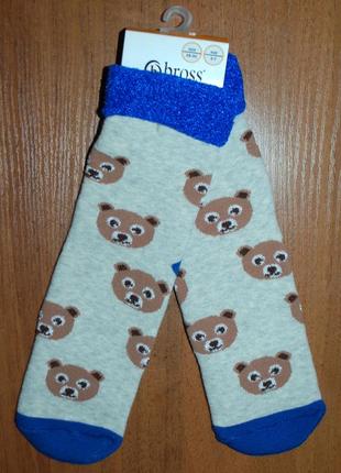 Теплі махрові шкарпетки 3-5 bross бросс ведмедик хутро1 фото