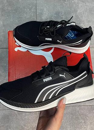 Puma light black черные демисезонные кроссовки пума в сеточку 40-44