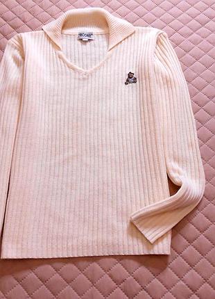 Джемпер унисекс в рубчик с воротничком рр 42-46/tricobel