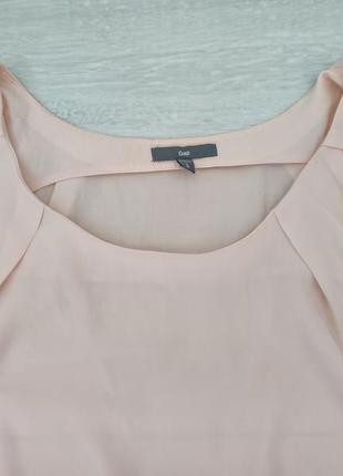 Качественная нежнейшая шифоновая шелковистая блуза l 14 р бежевого пудрового цвета3 фото