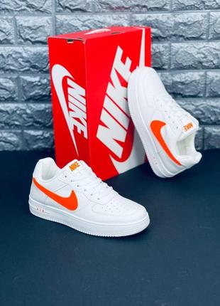 Nike air force low подростковые кроссовки белые с яркими эмблемами 36-409 фото