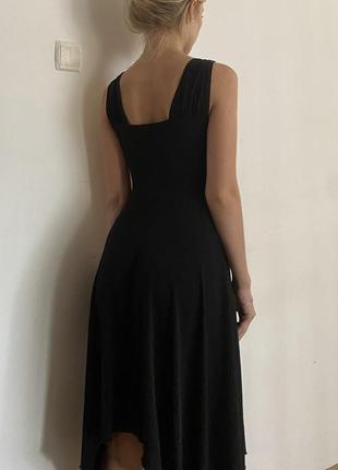 Платье асимметричное черное2 фото