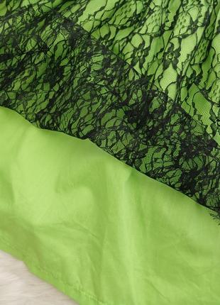 Яркий неоновый фартук с кружевом, одежда на хеллоуин,салатовый фартушек4 фото
