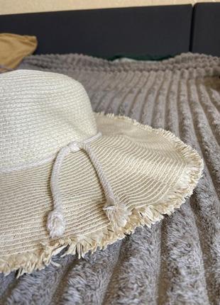 Соломенная бежевая космическая шляпка с лентой, шляпа пляжная солнцезащитная, панамка базовая3 фото