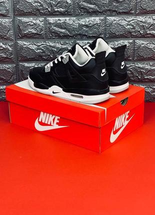 Nike кроссовки подростковые черные с белыми эмблемами 36-403 фото