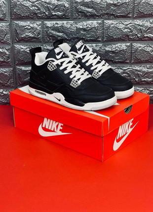 Nike кроссовки подростковые черные с белыми эмблемами 36-407 фото
