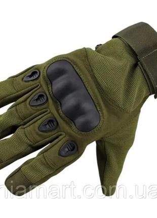Тактические перчатки закрытые, полнопалые oakley l, олива6 фото