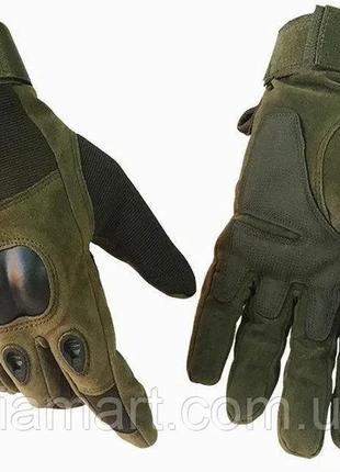 Тактические перчатки закрытые, полнопалые oakley l, олива2 фото