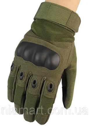 Тактические перчатки закрытые, полнопалые oakley l, олива5 фото