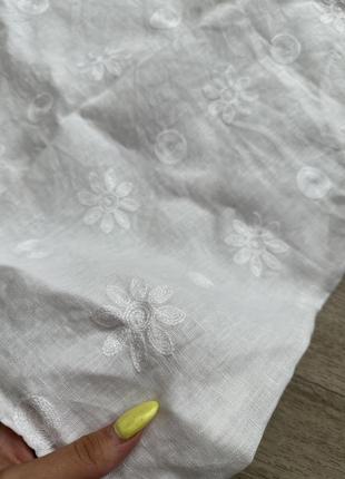 Белоснежное льняное легкое натура платье с вышивкой made in italy 40/l5 фото