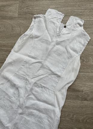 Белоснежное льняное легкое натура платье с вышивкой made in italy 40/l9 фото