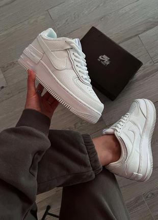 Кроссовки nike air force 1 shadow triple white