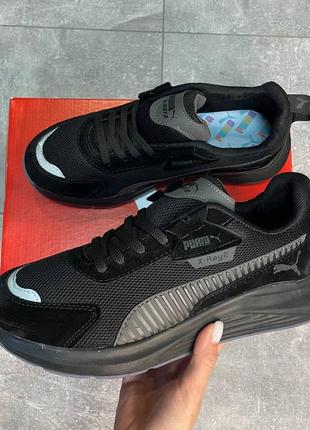 Puma x-ray 2 черные кожаные демисезонные кроссовки пума х-рау в сеточку 40-44
