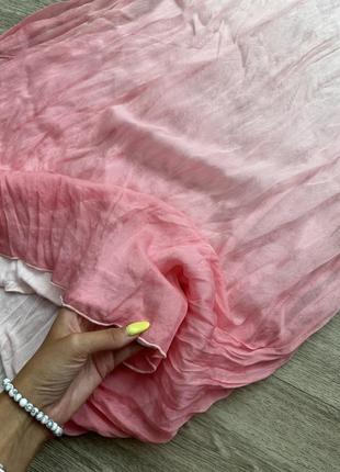 Стильна натуральна шовкова сукня градієнт омбре міді сарафан frogbox 36/s5 фото