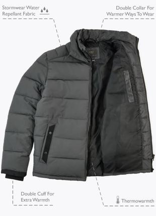 Зимняя куртка - пуховик marks & spencer thermowarmth оригинал серая мужская размер l тепла8 фото