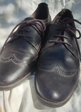 Классические кожаные туфли тамарис броги1 фото