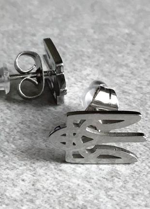 Сережки xuping ttm stainless steel пусети "герб україни"2 фото