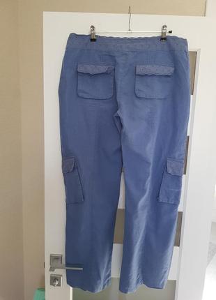 Оригинальные брюки с льном с гипюром george4 фото