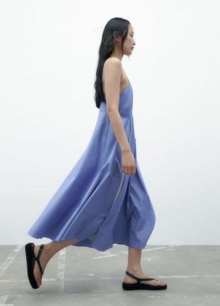 Красивое коттоновое платье сарафан zara