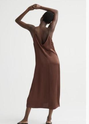 H&m сукня сатинова,атласна в білизняному стилі