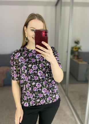 Романтичная блуза в цветочный принт No528max7 фото