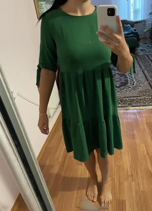 Зеленое платье жатка2 фото