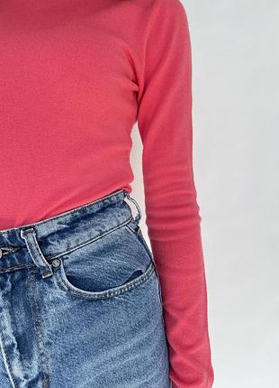 Женская водолазка гольфик малиновый гладкий3 фото