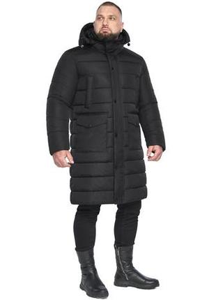 Чорна класична куртка зимова для чоловіка модель 63814