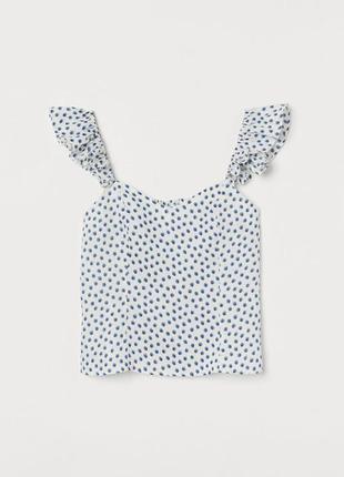 Льняной топ в горошек от h&m, 100% лён
