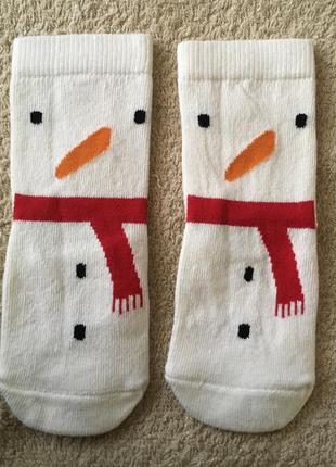 Новогодние носки снеговик 12-24мис