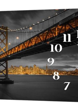 Настінний годинник profart на полотні 30 x 53 см нічний міст (11_s)
