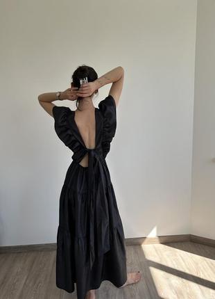 Платье черное длинное нарядное xs-s andre tan новое бирка отсутствует