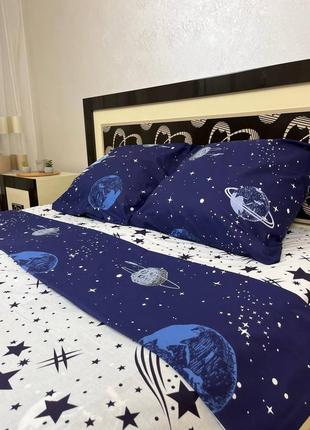 Постельное белье, бязь, постель, постельный комплект космос1 фото