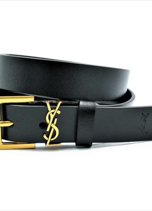 Женский кожаный ремень yves saint laurent цвет черный brnd-28mm-tur-01