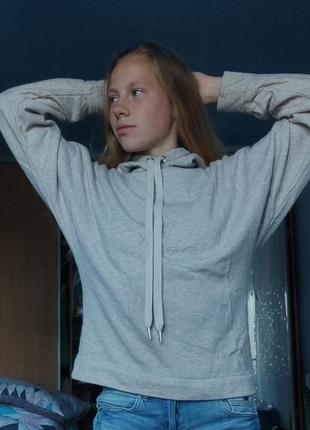 🩶🤍кофта теплая свитшот серый h&m🩶
