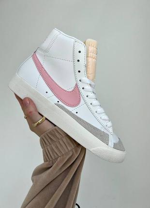 Nike blazer white pink1 фото