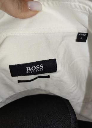 Біла бавовняна сорочка з чоловічого плеча hugo boss6 фото