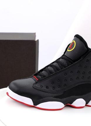 Мужские кроссовки nike air jordan 13 retro black white 41-442 фото