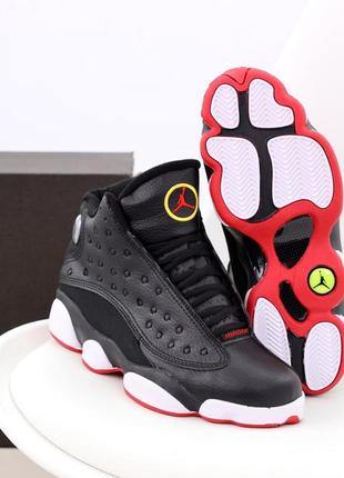 Мужские кроссовки nike air jordan 13 retro black white 41-441 фото