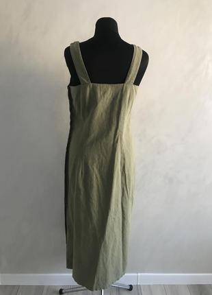 Длинное льняное платье сарафан3 фото