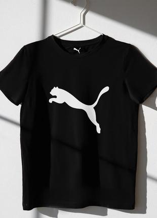 Женская футболка оверсайз oversize puma пума чёрная1 фото